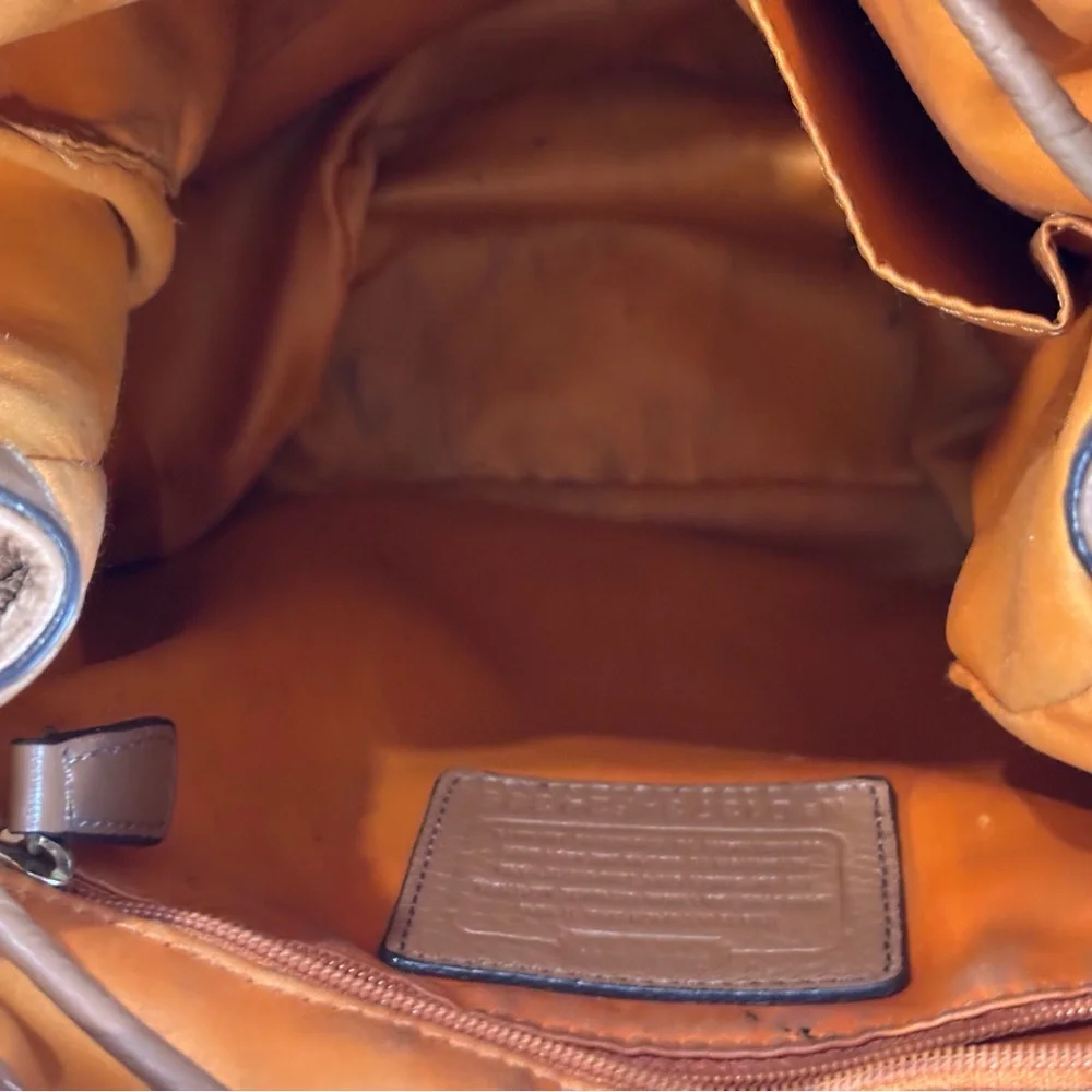 COACH Park Medium Tan Leather Backpack (2013) - Picture 13 of 16